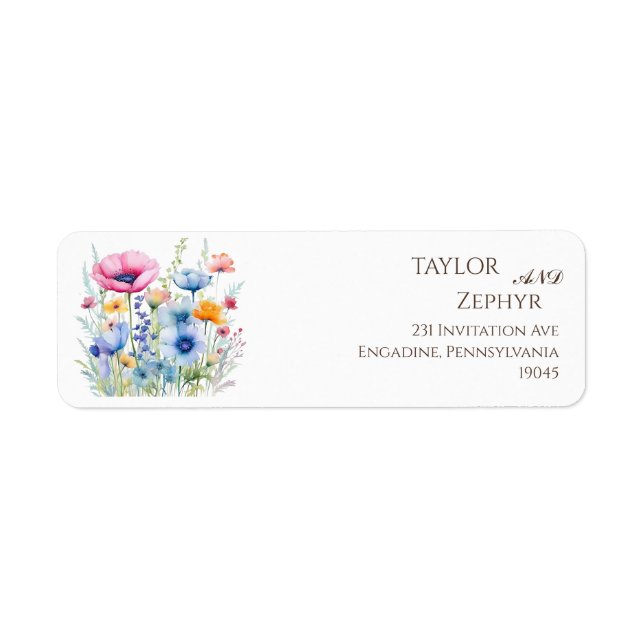 Fleur sauvage Mariage RSVP Adresse de retour (Devant)