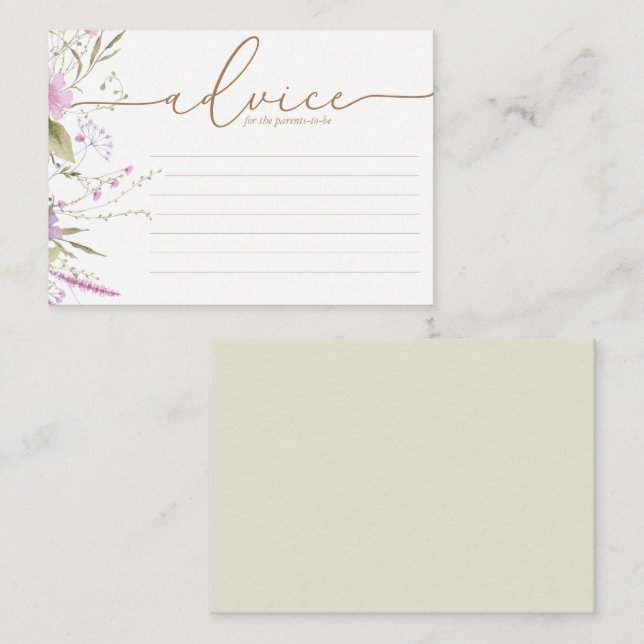 Fleur sauvage Meadow | Carte Baby shower (Devant / Derrière)