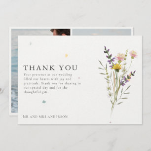 Fleur sauvage Meadow Deux Mariage photo Merci