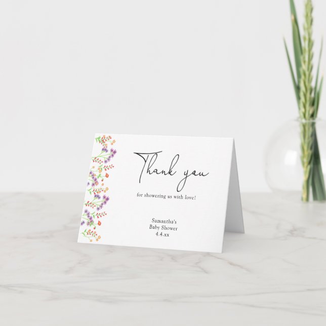 Fleur sauvage merci baby shower (Devant)