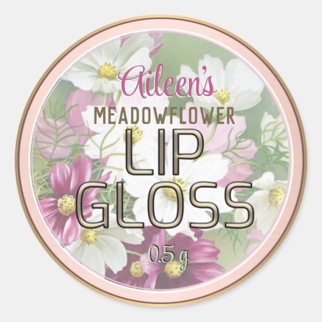 Fleur sauvage Métallurgique Lip Balm Étiquette Ros (Devant)
