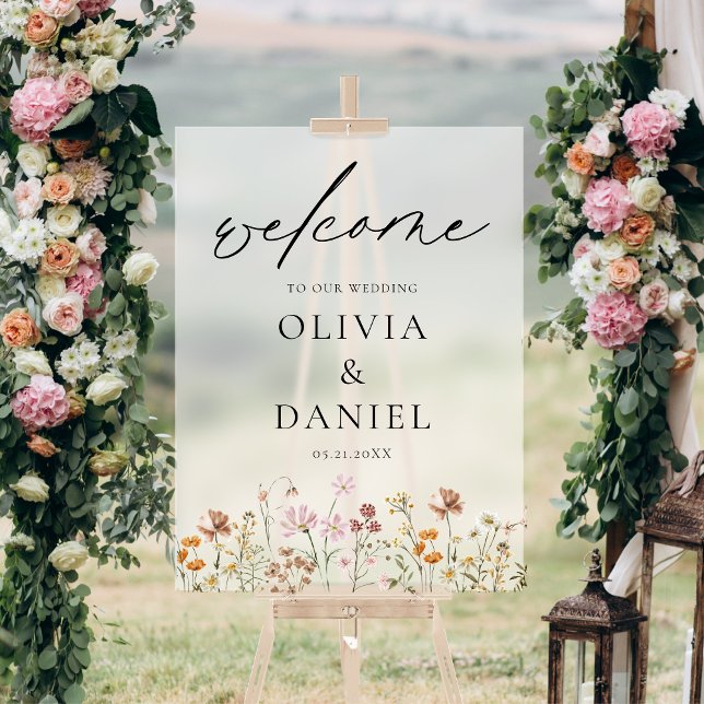 Fleur sauvage Moderne Script Mariage Accueil Éléga (Créateur téléchargé)