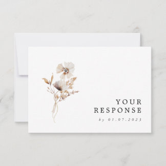 Fleur sauvage moderne séché Boho Wedding Carte RSV