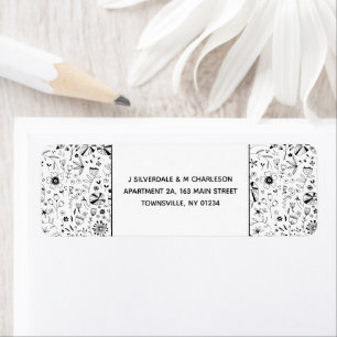 Fleur sauvage Monochrome moderne Adresse de retour