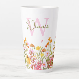 Fleur sauvage Monogramme Tall Latte Mug
