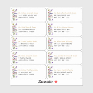 Fleur sauvage Nom Mariage Invité Étiquettes de adr