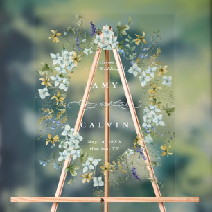 Fleur sauvage Oval Wreath Frame Mariage Bienvenue