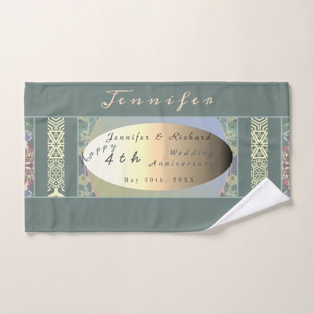 Fleur sauvage personnalisé Mariage Anniversaire Se (Serviette à main)