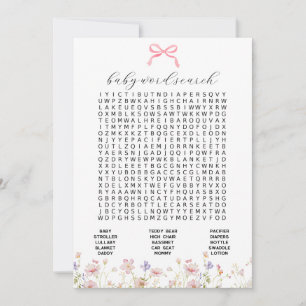 Fleur sauvage Pink Bow Baby Mot de recherche Carte