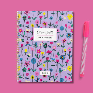 Fleur sauvage pré fleuri dessiné à la main
