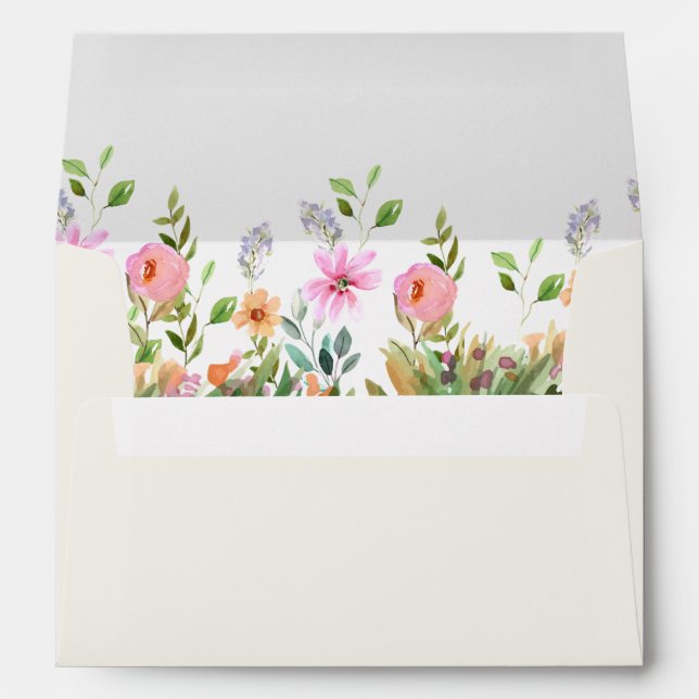 Fleur sauvage romantique  Meadow Mariage Enveloppe (Dos (Bas))