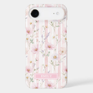 Fleur Sauvage Rose Monogrammée Rayée
