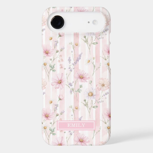 Fleur Sauvage Rose Monogrammée Rayée (Verso)