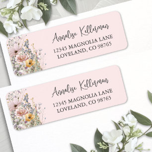 Fleur Sauvage Rose Pâle Adresse de l'Expéditeur