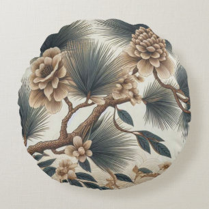Fleur sauvage rustique Coussin rond - Le charme de