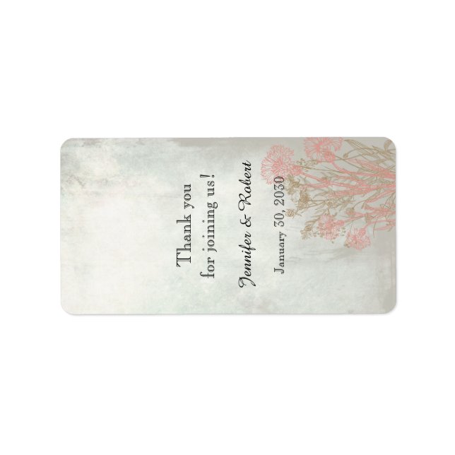 Fleur sauvage rustique Mariage Étiquette de bain à (Devant)