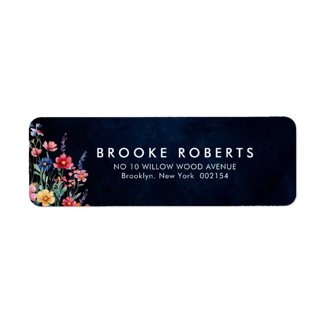 Fleur sauvage Rustique Pays Boho Floral Marine Mar (Devant)
