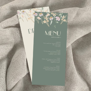 Fleur sauvage Sage Deco Menu Mariage Dîner et bois