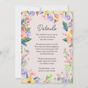 Fleur sauvage Spring Wedding Details Carte de clôt