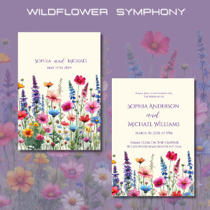 Fleur sauvage Symphonie Mariage Thème Invitation
