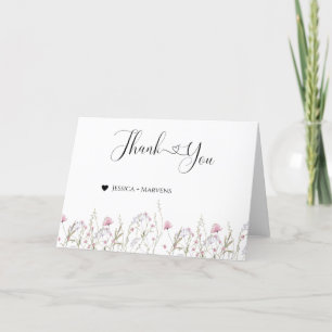 Fleur sauvage thème nuptiale douche merci cartes