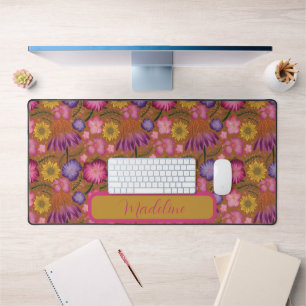 Fleur sauvage vintage Terracotta Brown motif flora