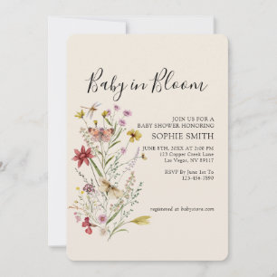 Fleur sauvage Whimsical Baby In Bloom Invitation