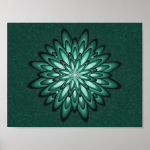 Fleur Sea Green Star sur Bokeh Poster Imprimer