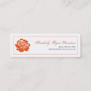 Fleur simple dans le carte de visite orange