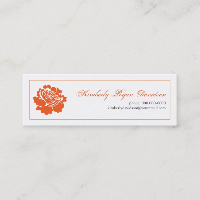 Fleur simple dans le carte de visite orange (Devant)