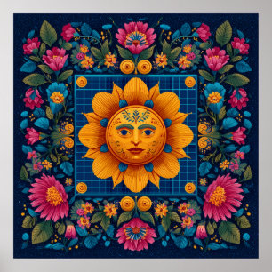 Fleur solaire - Art populaire Poster Solarpunk