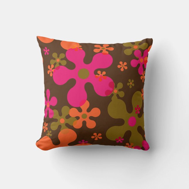 Fleur super des années 60 les années 70 coussin mo (Recto)