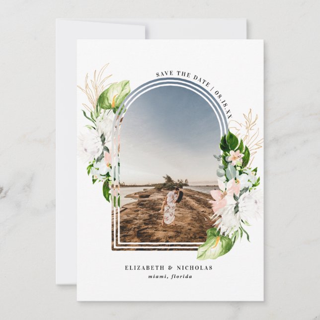 Fleur Tropicale | Boho Save the Date (Devant)