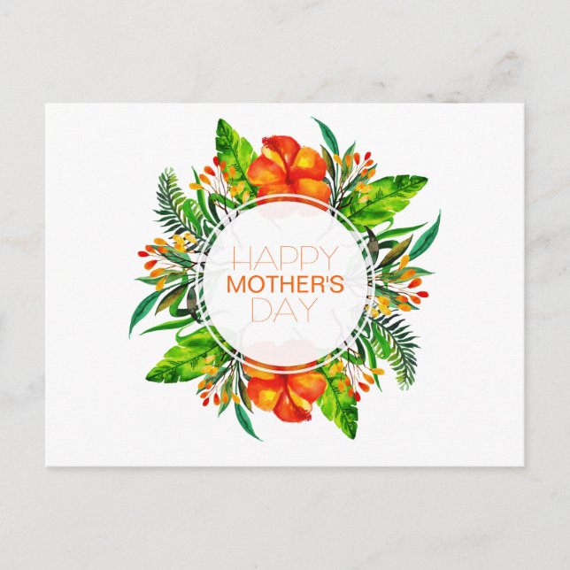 Fleur tropicale Bonne fête des mères | Carte posta (Devant)