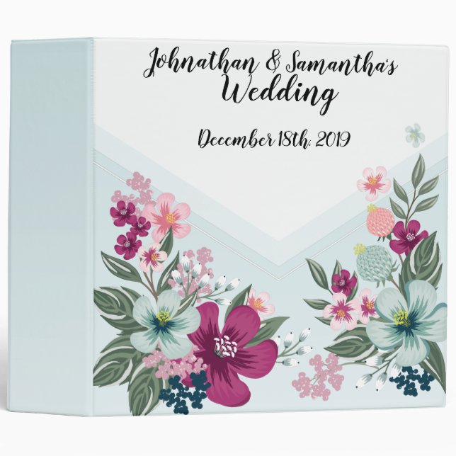 Fleur tropicale Classeur de 2 pouces personnalisée (Devant/Côté)