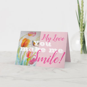 Fleur Tulip Rose Vous Me Faites Sourire Carte Anni