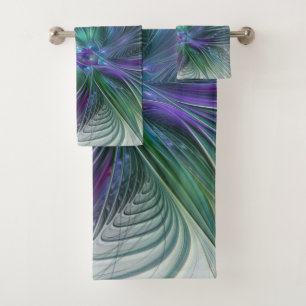 Fleur vert violet Art Abstrait moderne Fractal