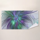 Fleur verte abstraite moderne d'art fractal violet