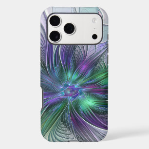 Fleur verte abstraite moderne fractale violette