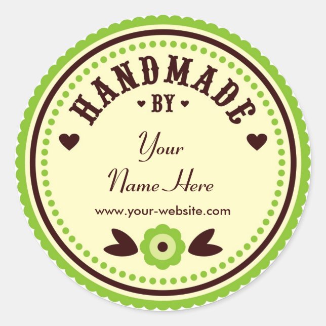 Fleur Verte Faite À La Main Par Stickers Personnal (Devant)