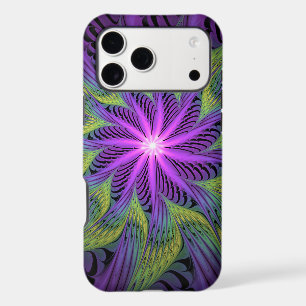 Fleur verte violette Art fractal abstrait moderne