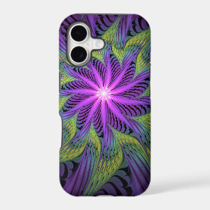 Fleur verte violette Art fractal abstrait moderne