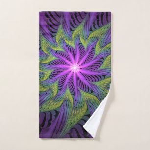 Fleur verte violette Art fractal abstrait moderne