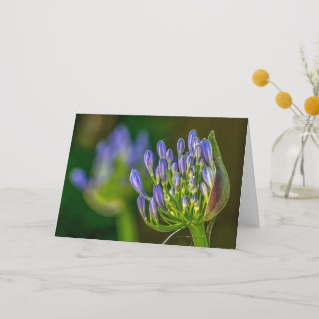 Fleur violette Carte de remerciements pliée (Recto)