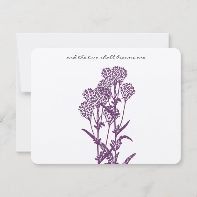 Fleur violette Fleur Branche Mariage RSVP (Devant)