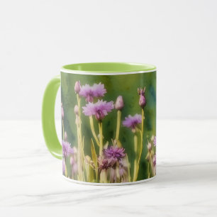 Fleur violette Jardin Fleur de maïs Art Mug Cup