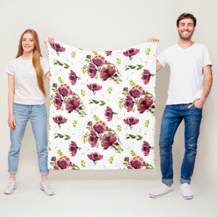 Fleur Watercolor Poppy Blanket