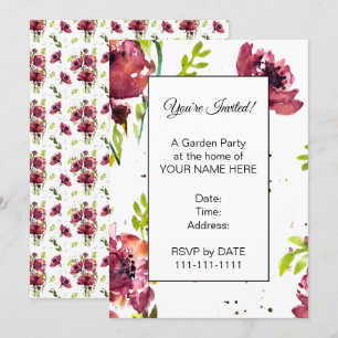 Fleur Watercolor Poppy Invitations