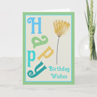 Fleur Whimsy moderne Joyeuse carte d'anniversaire