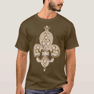 Fleurdelis luxury pearl and gold ornament T-Shirt